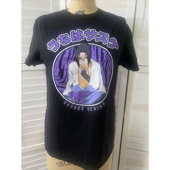 Sasuke Uchiha T-Shirt Naruto Jiraya Hinata Itachi Uchiha Black T-Shirt Sz Med - Picture 1 of 5